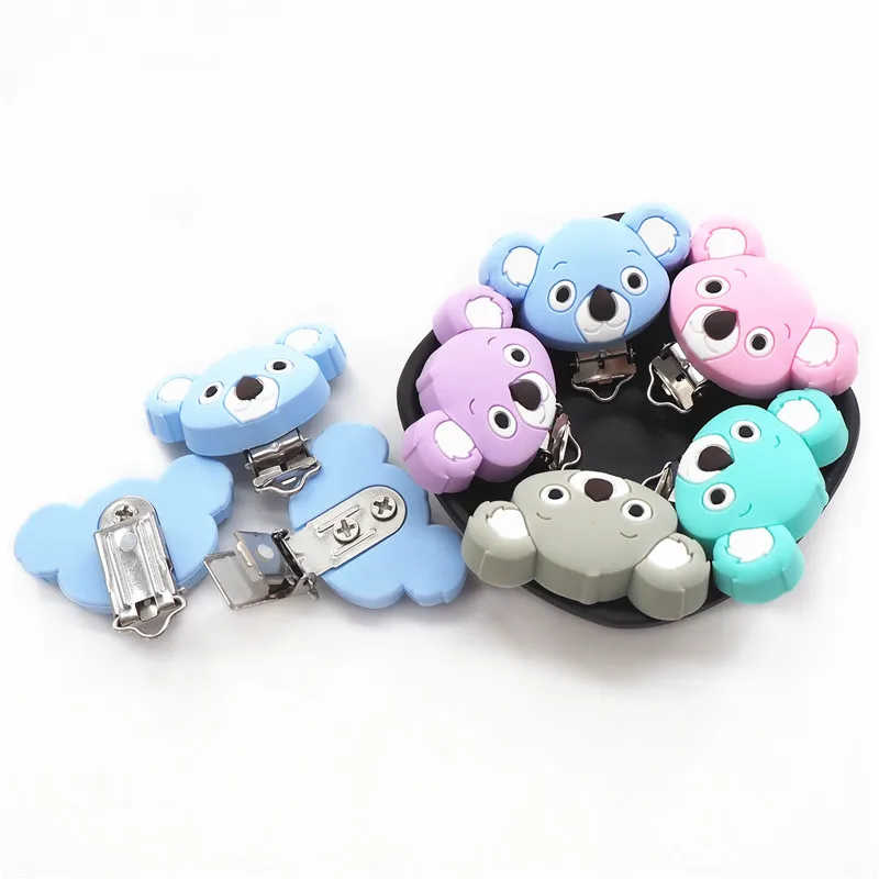 

Chengkai 10pcs Silicone Koala Clips DIY Baby Cat Mouse Animal Pacifier Teether Dummy Soother Nursing Jewelry Toy Accessories