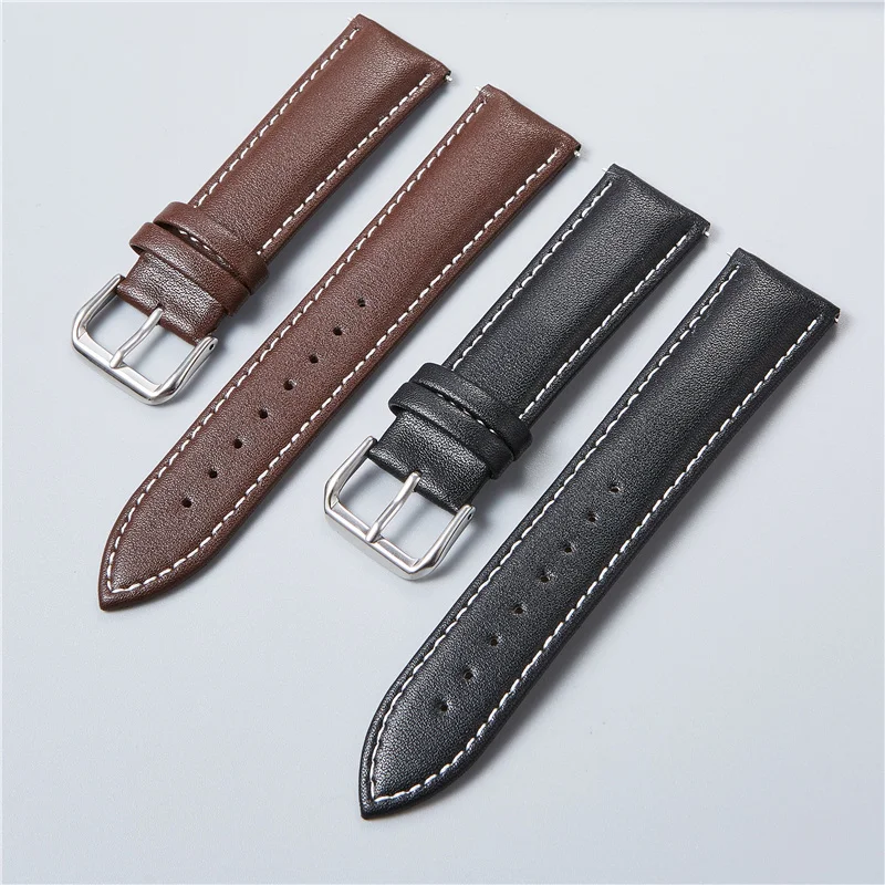 Genuine Leather Watchbands 18mm 20mm 22mm 24mm Watch Bracelets for Samsung Galaxy Watch Active2 Gear S3 Huawei Watch Gt Strap