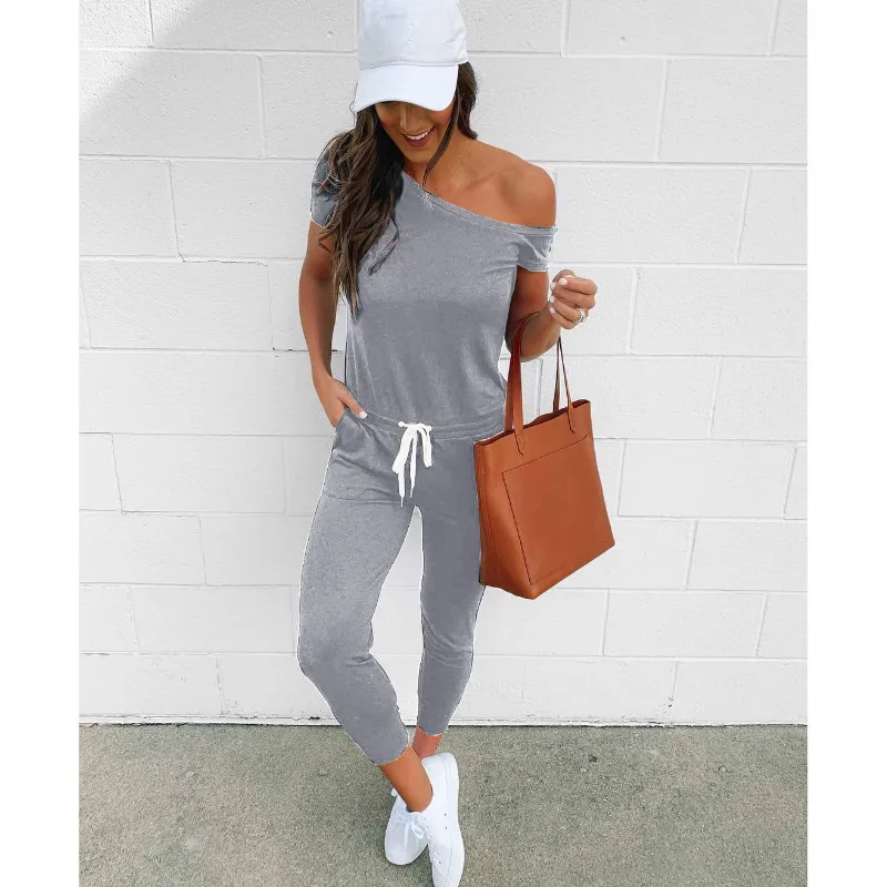 Sexy overalls Women long romper Black jumpsuit Off Shoulder jumpsuit rompers womens jumpsuits body mujer image 3