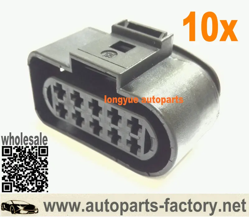 

Longyue 10pcs 10 way Headlight Head Lamp Plug Connector for VW Jetta Rabbit MK5 Audi A6 Allroad 1J0 973 735