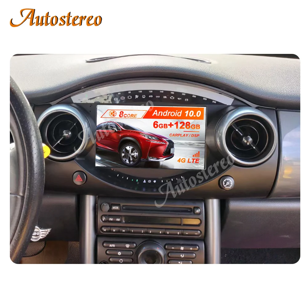 For Mini Cooper 2004-2006 Android 10 128/64/32 4G Car GPS Navigation Touch Screen HeadUnit Multimedia Player Radio Tape Recorder