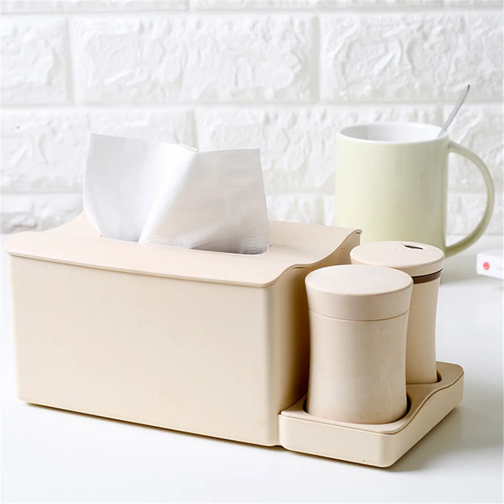 

Desktop Finishing Tissue Box Paper Tissue Box With Cotton Swab Toothpick Set Creative Pumping Box Napkin Tissue Holder Table