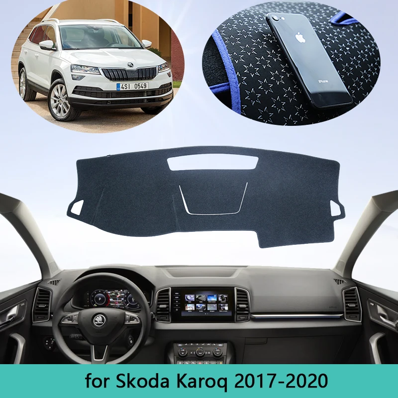 

Коврик для приборной панели, ковер от солнца для Skoda Karoq 2017 2018 2019 2020, Автомобильный аксессуары для накидки