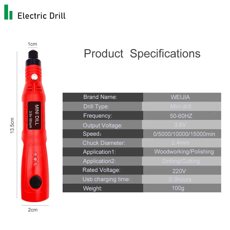 Power Tool Set Mini Grinder Drill Cordless Electric Screwdriver 3.6V Li-ion Battery Rechargeable Household Electric Tool