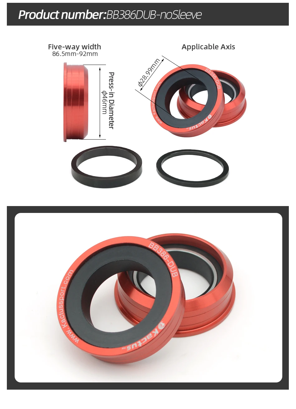 Kactus DUB Tretlager für SRAM DUB Kurbelgarnitur Kettenblatt MTB/Rennrad Teile Keramiklager Pressfit Fahrrad Tretlager – Detail 16