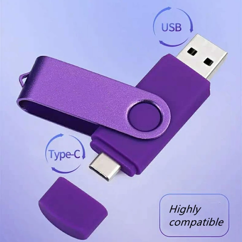 Pendrive usb tipo c 2 em 1, memória flash drive 4gb 16gb 32gb 64gb 128gb para carregar telefone