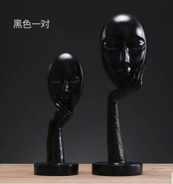 Resin Europe-style abstract figure mask crafts study desktop decoration