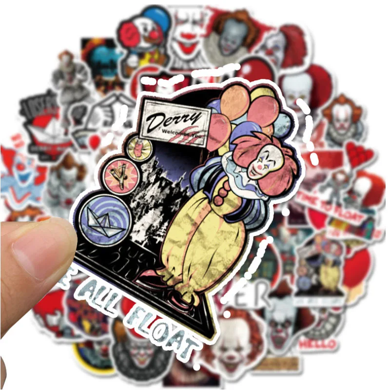 10/30/50Pcs clown  Graffiti Waterproof Skateboard Travel Suitcase Phone Laptop Luggage Stickers DIY Kids Girl Toys