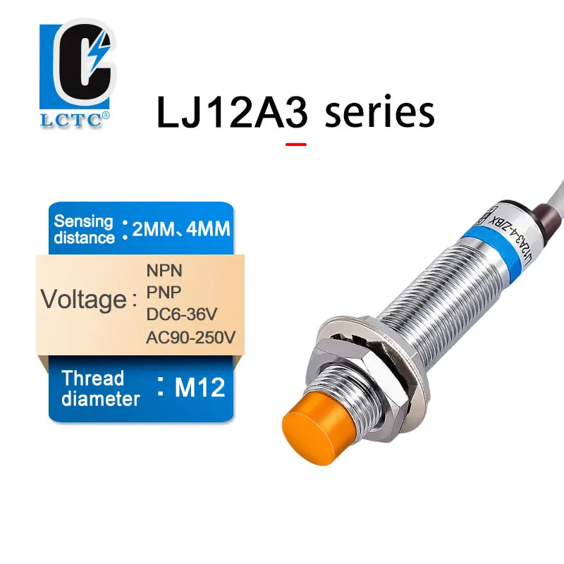 

LJ12A3-4 BX AX BY AY EX DX EZ DZ, inductive proximity switch, PNP/NPN, DC6V-36V, AC 90-250V, distance: 4mm/2mm, thread:M12