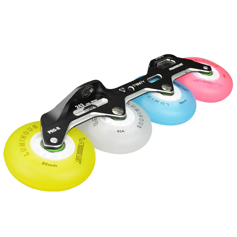 4 pcs 85A 62mm 64mm 68mm 70mm 72mm 76mm 80mm Luminous LED Shine Roller Wheel for Kids Adults Skating Patines with Magnetic Core