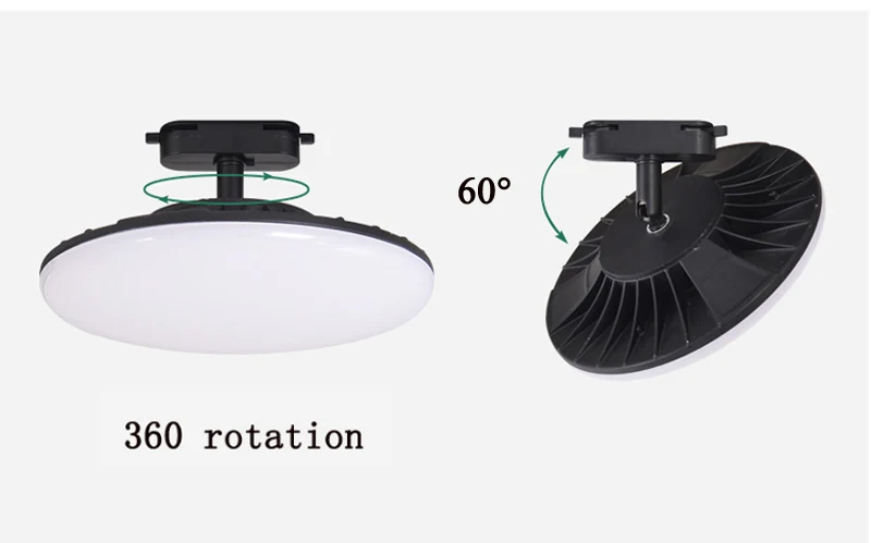 Projecteur sur rail à LED, haute qualité, éclairage sur rail, boîtier d\'éclairage, 2 fils, 18W, 24W, 36W, 50W, Ra85, SMD2835, sans FlUNICEF