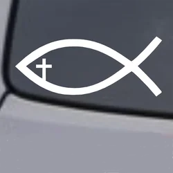 JESUS FISH Vinyl Decal Sticker Car Window Wall Bumper God Religious Symbol Cross Laptop Decal Sticker