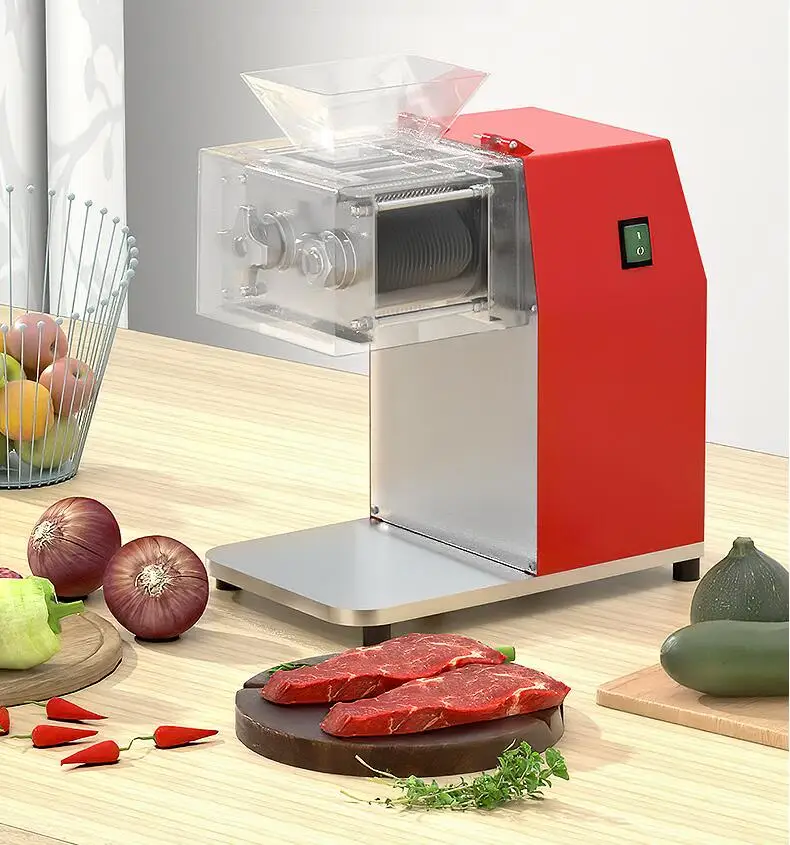 1100W Commercial stainless steel small automatic meat slicer,household beef pork meat slice strip dicing machine Removable blade