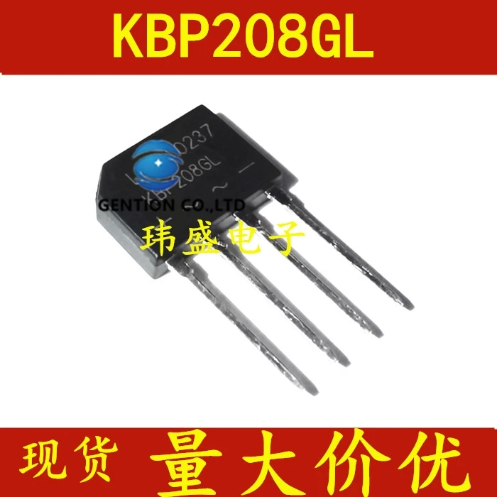 

20PCS KBP208GL KBP208G KBP208 LCD power diode power adapter rectifier bridge pile in stock 100% new and original