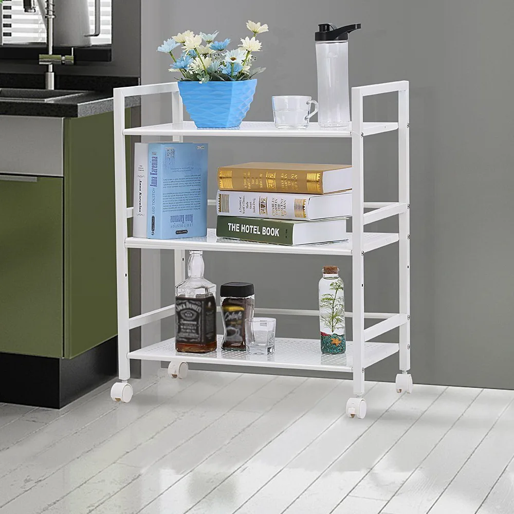 Widen 3 Tiers Multi-functional Storage Cart Kitchen Cart Ivory White