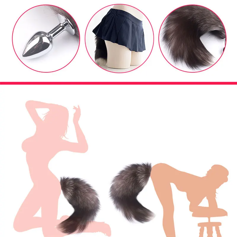 Fox Tail Metal Anal Plug Tail Dildo Accessorie Sex Toys For Woman Prostate Massager Butt Plug Fox Tail For Couple Bdsm Bondage