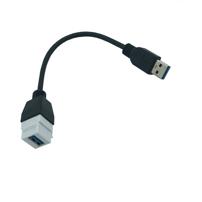 Keystone Jack acoplador conector Cable adaptador USB 3,0 A macho a hembra convertidor de extensión 0,2 m