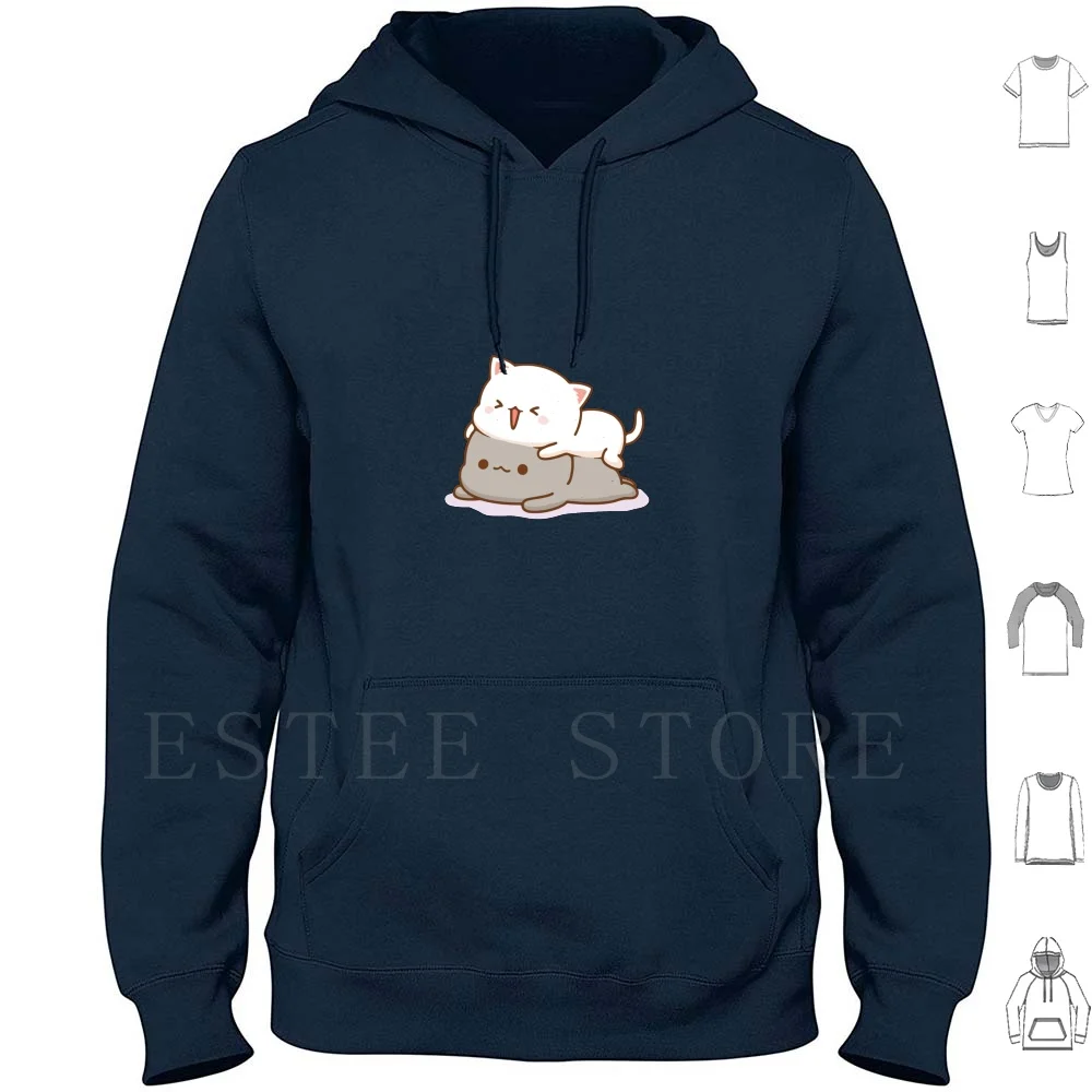 Sudadera con capucha Peach And Goma Mochi Cat, divertida, de manga larga, con diseño de gato Peach, Goma Mochi Cat, linda, romántica, Kawaii, para novio