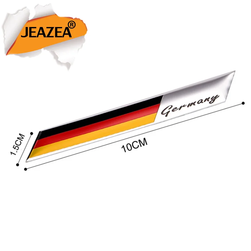 JEAZEA Aluminum Alloy Germany Flag Badge Emblem Front Grill Stickers Fit for VW Audi Mercedes Toyota Kia Car Accessories