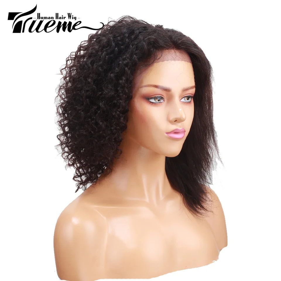 Trueme Culry Wet And Wavy Lace Wig Colored Straight Human Hair Wigs For Women Omber Blonde Jerry Curl Lace Front Human Hair Wigs