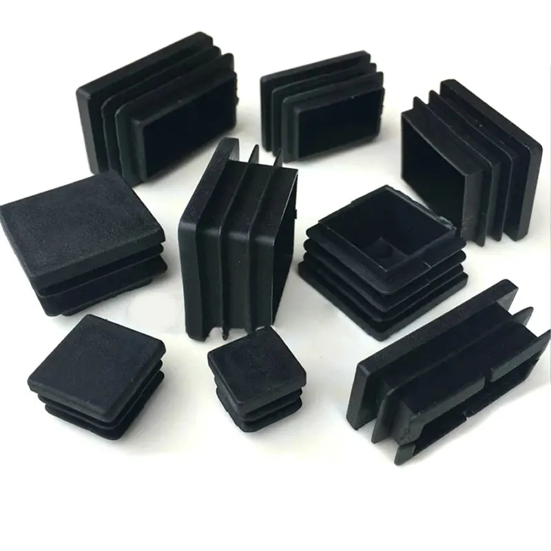 10PCS Black Pipe Tube Cap Plastic Square Tubing End Cap Fence Post Tube Cover Glide Insert Plugs Bung Furniture Accessories