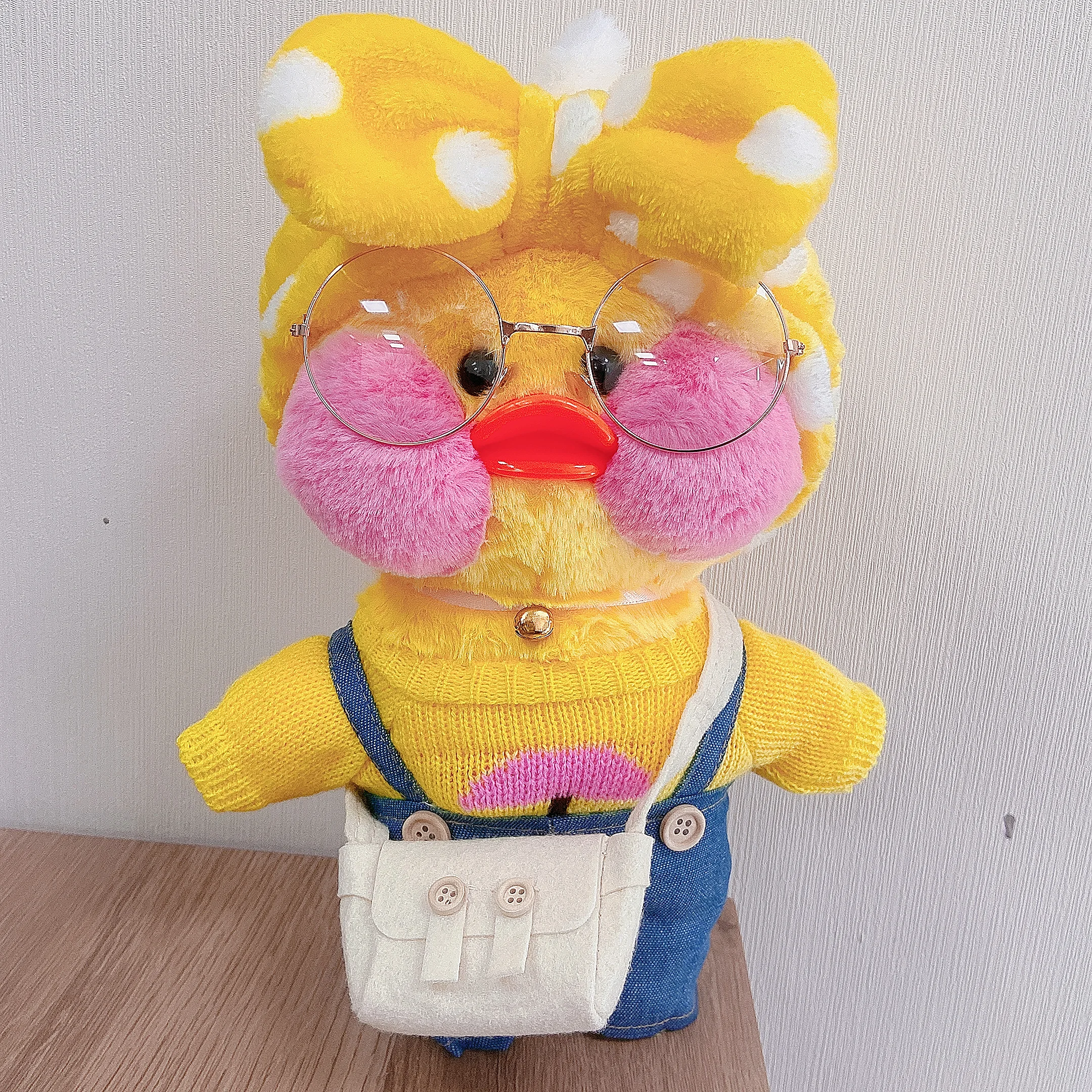 Lalafanfan-juguetes suaves de peluche para niños, juguetes calmantes Kawaii, almohada para Gril, regalos de cumpleaños, amarillo café, patos, 30cm