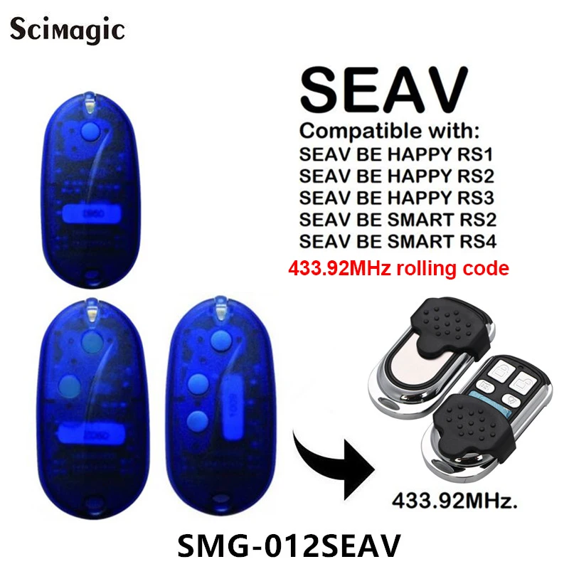 For SEAV BE HAPPY RS1 / RS2 / RS3 433.92 Rolling code Remote Control Transmitter Garage Door Gate Fob