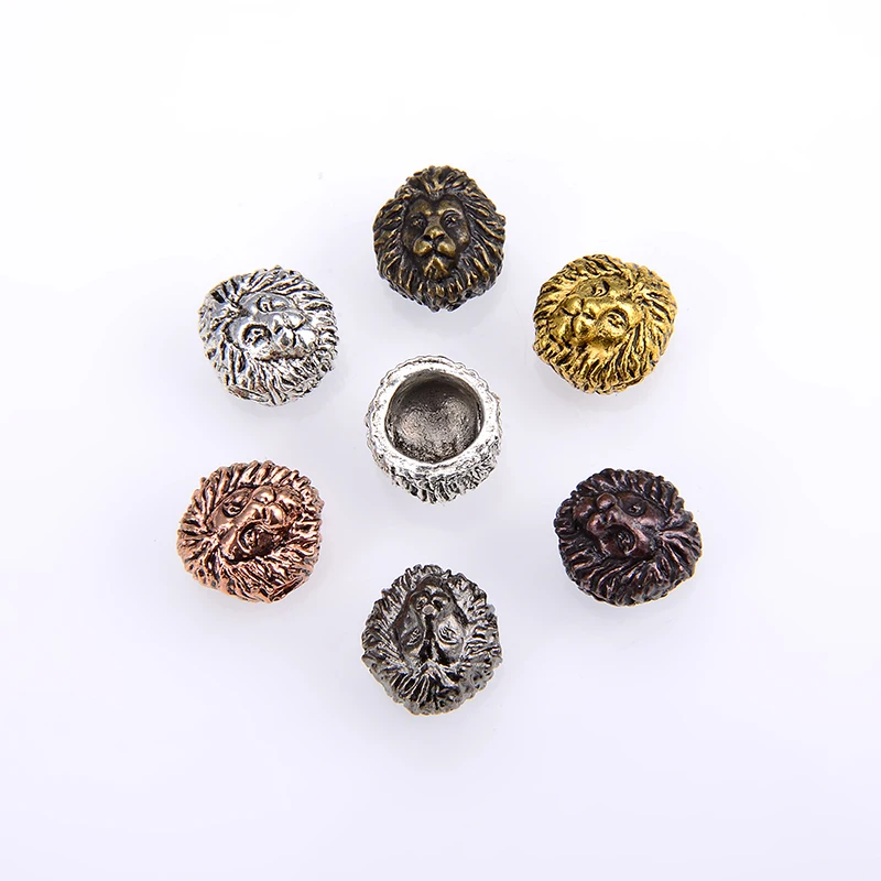 10PCS / pack of 6 color zinc alloy lion head septa for stone accessories DIY bracelet jewelry making