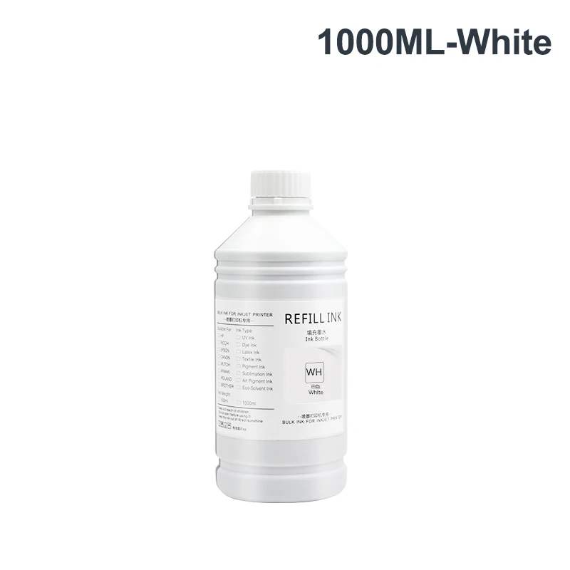 Botella de tinta DTG para impresora Epson, 1000, 1390, F2000, F2100, L800, L1800, cabezal de impresión DX5, DX6, DX7, DX9, 7880 ML