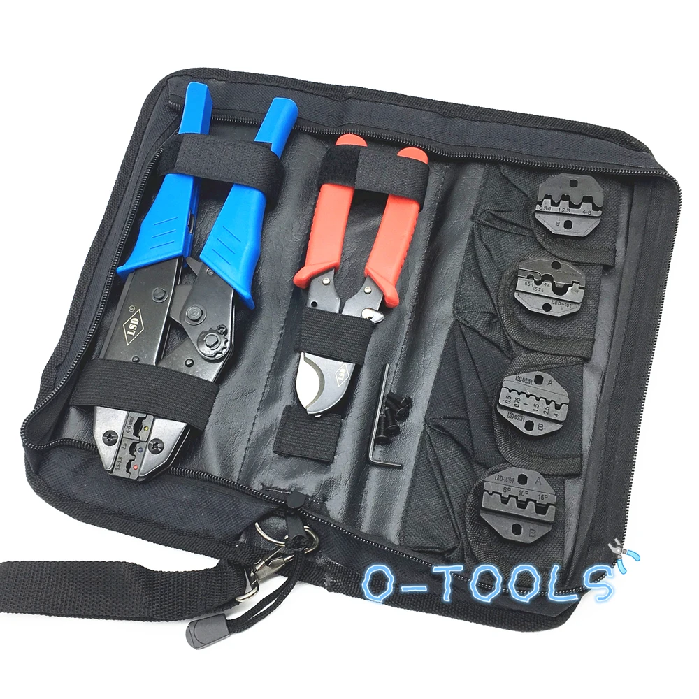 Crimping tools hand tool set for crimp terminals and connector with cable cutter pliers replaceable dies LS-K03C,multi tool kits