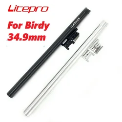 Litepro For Birdy 34.9mm 600mm Seatpost Aluminum Alloy Seat Post Folding Bike Seat Tube Black Silver