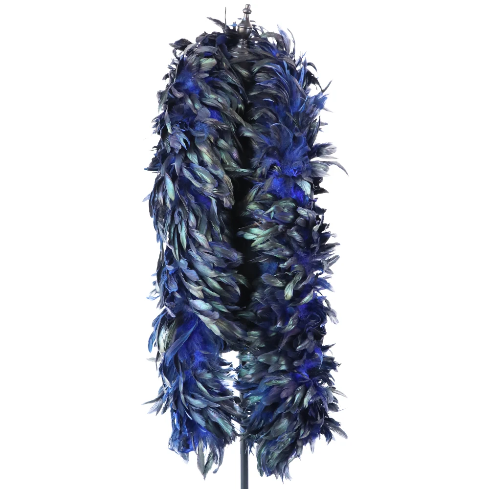 

2 Meter Natural Chicken Feathers Boa Dyed Rooster Plumes Shawl For Diy Carnival Party Dress Clothes Decoration Needlework Crafts