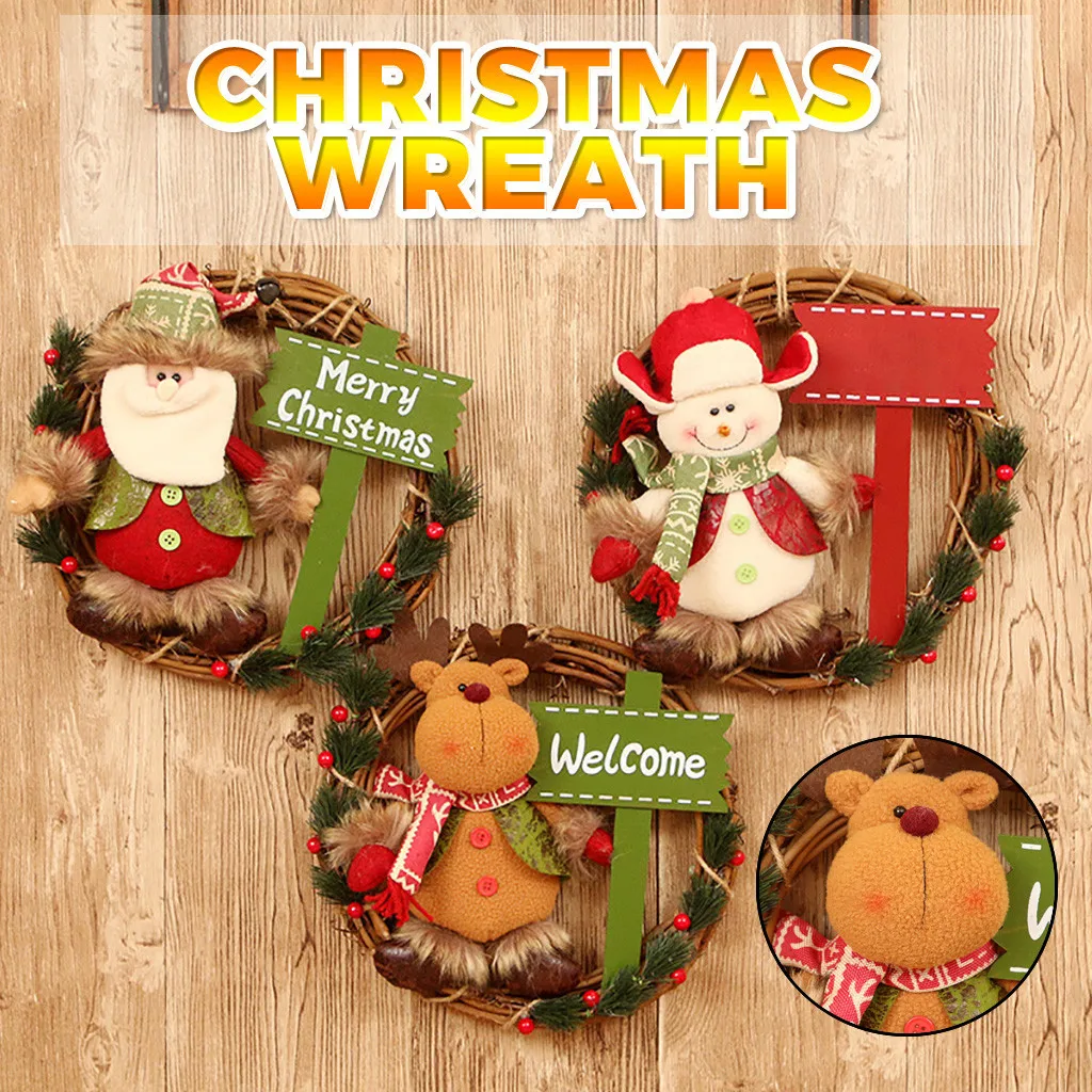 

Christmas Wreath Door Wall Ornament Garland Decoration Christmas Present decoracion navidad addobbi natalizi ornaments 2020