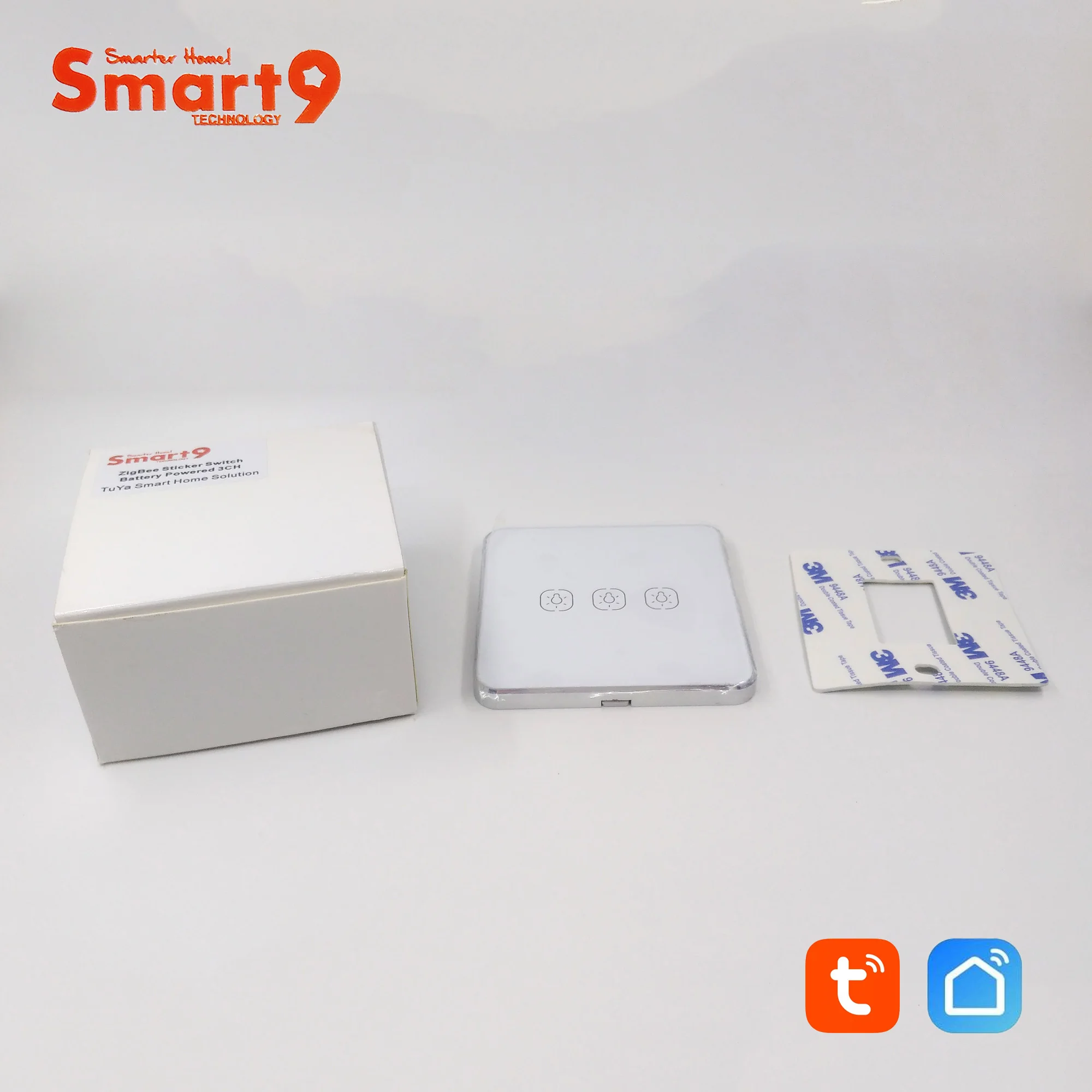 Smart9 ZigBee Battery Switch, Working with TuYa ZigBee Hub, Touch Switch Sticker Smart Life App Control, Powered by TuYa