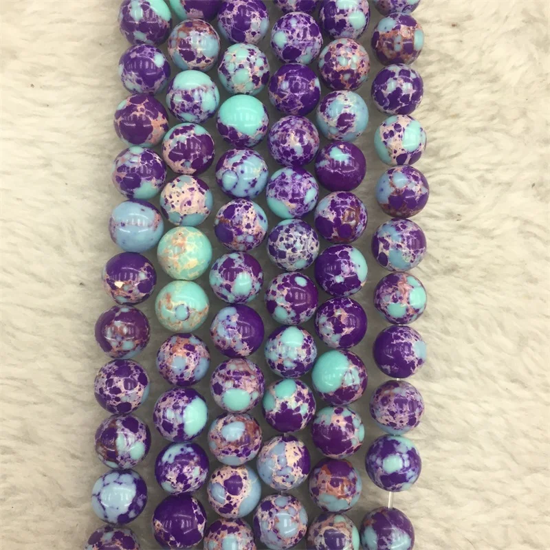 2*4mm 4*13mm Blue Purple Imperial Jasper Heishi Disc Shape Bracelet Round Tube Rectangle Sea Sediment Turquoise Stone Beads
