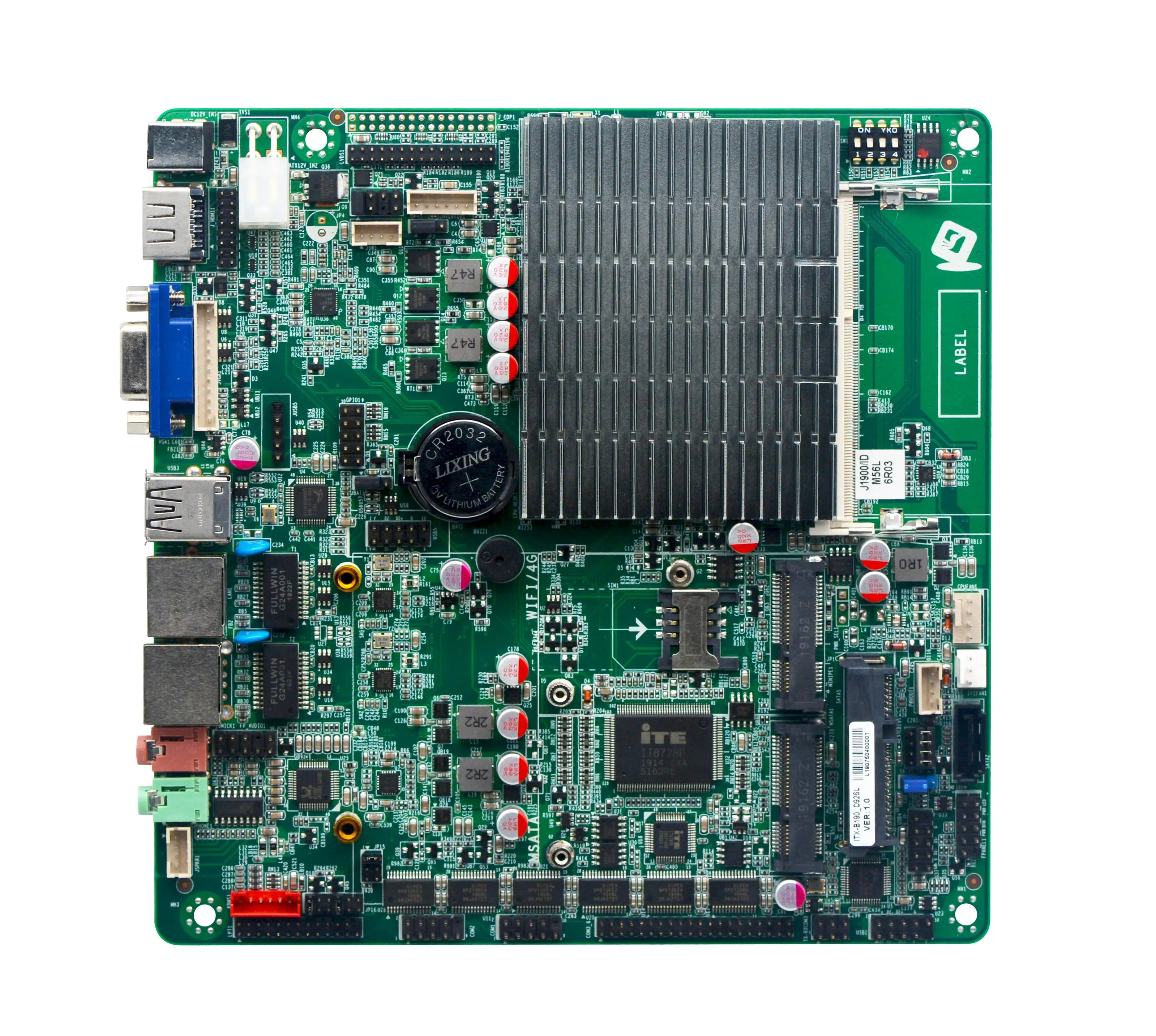 Imagem -03 - Mini Placa-mãe Industrial de Itx Placa-mãe All-in1 Lan Usb com Vga Lvdsj1900 2*1000m