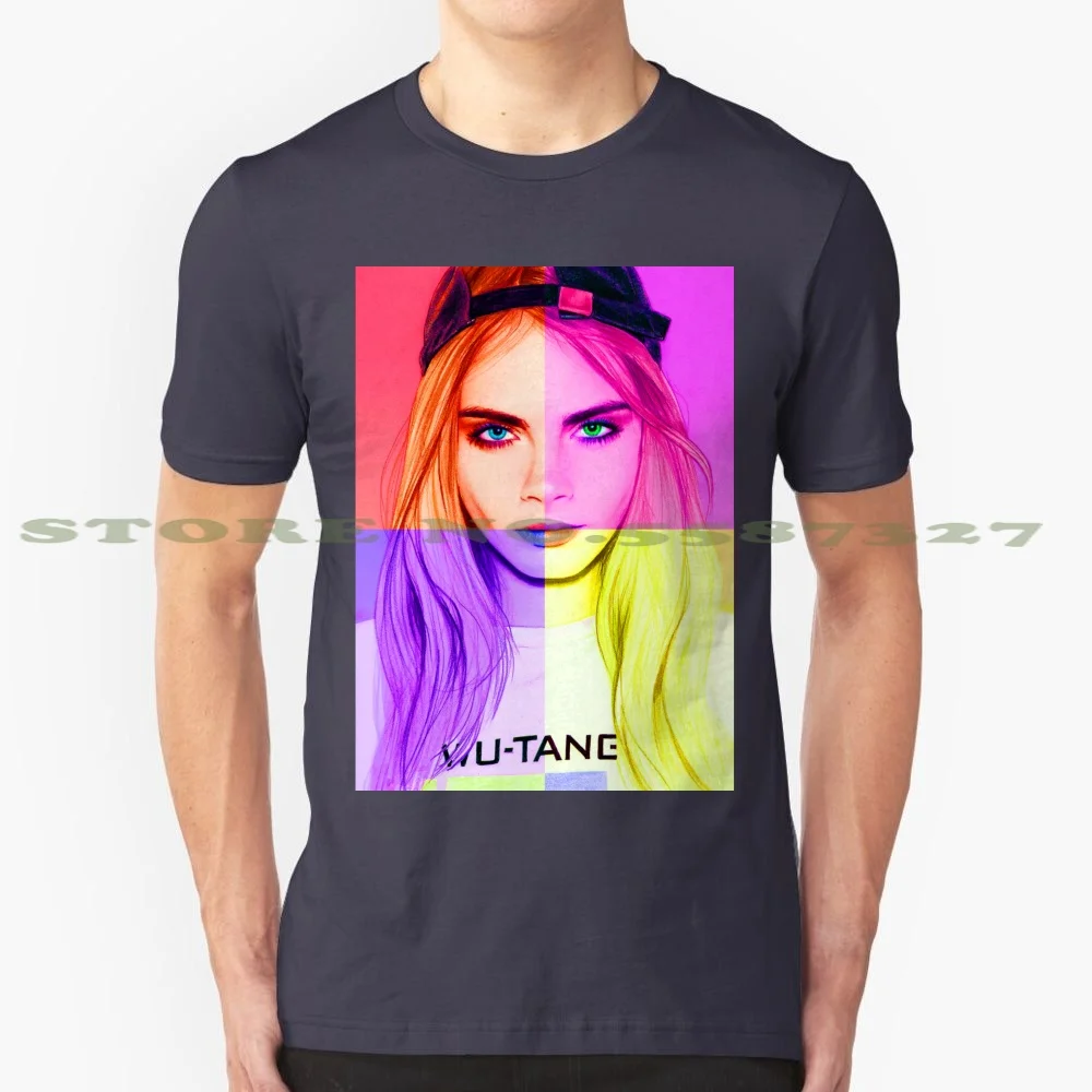 Cara Delevingne Pop Sherbet 100% Cotton T-Shirt Cara Delevingne Caradelevingne Kara Delevinge Delevigne Model Actress Fanart