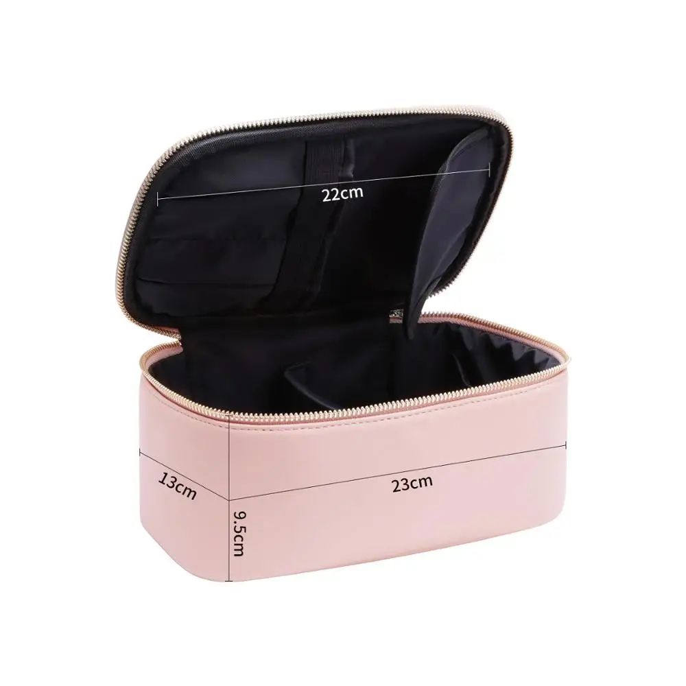 Rownyeon Cute Makeup Bag Women Cosmetic Bag Organizer Case with Brushes Holder Handle for Travel