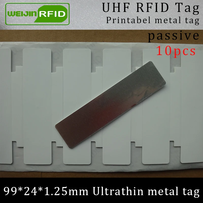 

Ультратонкая металлическая бирка UHF RFID 99*24*1,3 мм 915 м 868 МГц Impinj NXP 1000 шт. Бесплатная доставка, печатная синтетическая пассивная бирка RFID