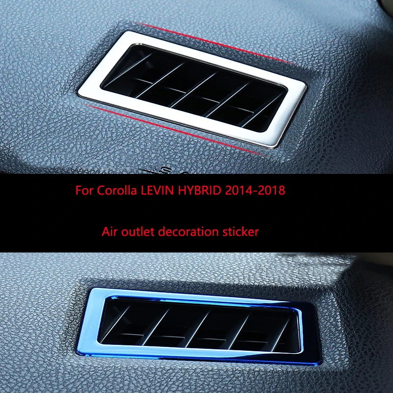 For Corolla LEVIN HYBRID 2014-2018 Air outlet decoration trim sticker central control instrument panel light bar car Styling