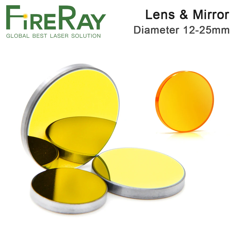 FireRay CO2 ZnSe Focus Lens Dia.18 19.05 20mm 3Pcs Si Reflective Mirror or Mo Mirror for Co2 Laser Engraving and Cutting Machine