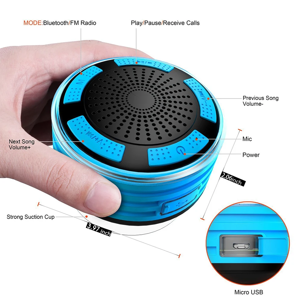 LED breathing light bluetooth speaker Class 7 waterproof portable small speakers, radio speakers outdoor waterproof