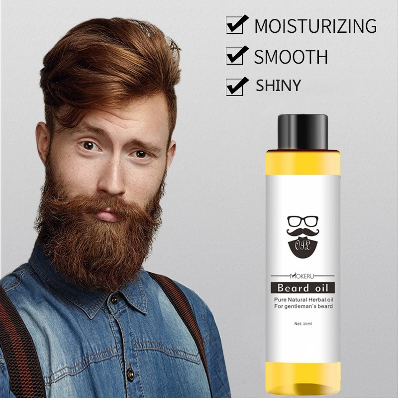 1pc 30ml 100% Organic Beard Oil Hair Loss Products Spray Beard Growth Oil Men Beard Grow Essencial Oil Barba Huile Barbe TSLM1