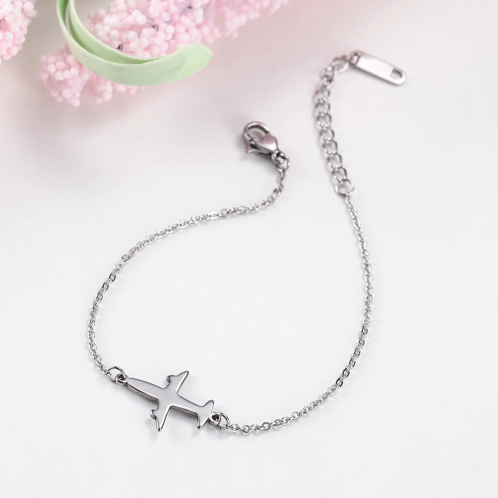 Skyrim Flugzeug-Charm-Armband aus Edelstahl, Verstellbares Kettenarmband mit Flugzeug-Motiv, Schmuckgeschenk für Frauen – Detail 11