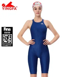 Yingfa FINA-traje de baño profesional para mujer, medias de competición deportiva hasta la rodilla, aprobado