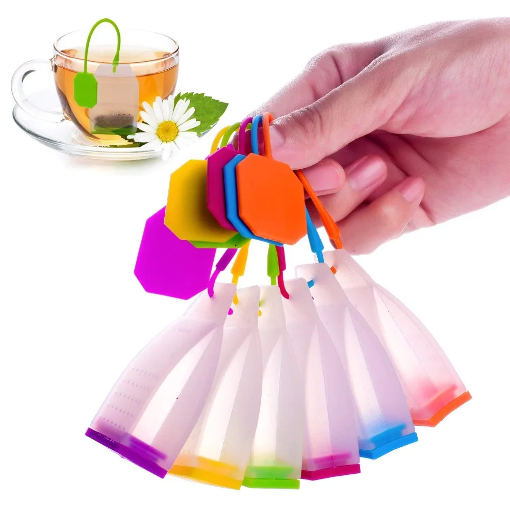 Bag Style Silicone Tea Strainer Herbal Spice Infuser Filter Diffuser for Tea Drinker Utensils Kitchen Coffee Tea Tools