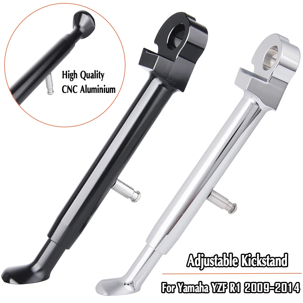 

Motorcycle Adjustable Kickstand Kick Side Stand Foot Peg Support For Yamaha YZF R1 YZFR1 2009 2010 2011 2012 2013 2014 YZF-R1