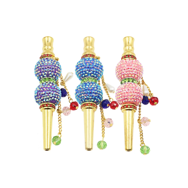 

1PC Beautiful Jewelry Metal Handmade Inlaid Jewelry Filter Tip Detachable Tips Hookah Mouthpiece