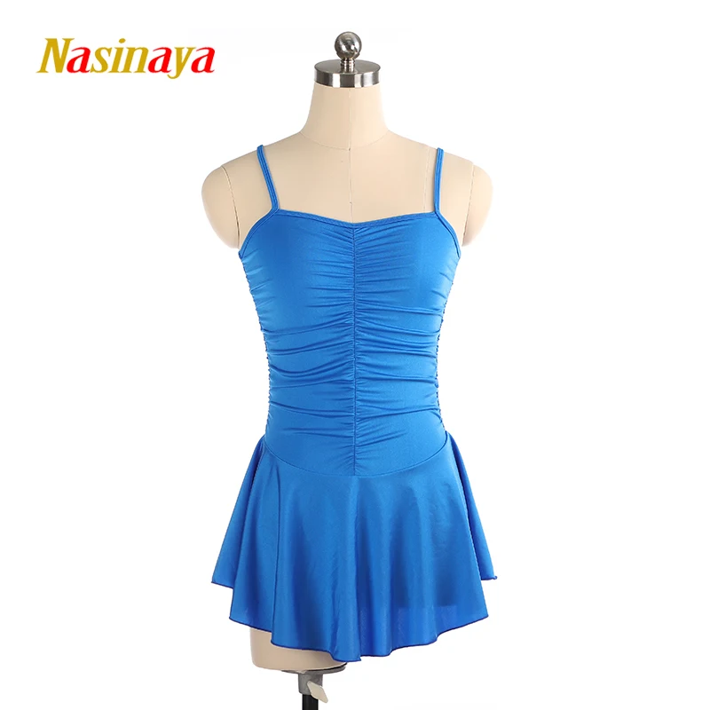 Figure Skating Dress Ice Skating Costume Skirt for Girl Women Kids Customized Competition colorful blue sleeveless 23 Colors