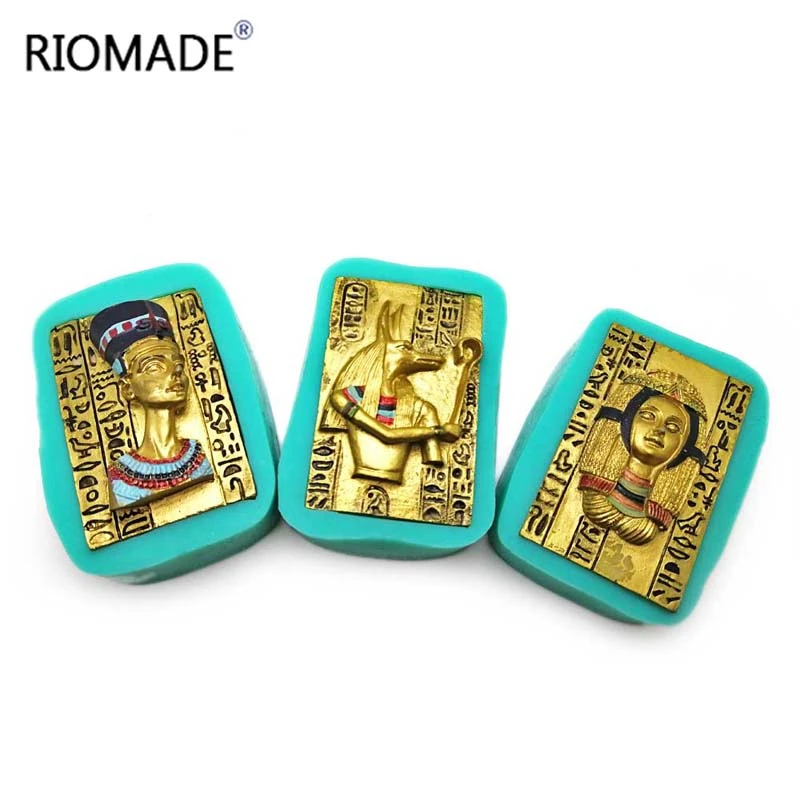 Egyptian Pharaoh Cleopatra Anubis Silicone Fondant Molds Chocolate Cake Decorating Tools Resin Baking Mould